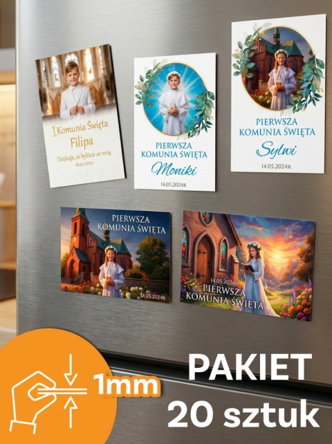 20szt PAKIET Fotomagnes Komunia Święta standard
