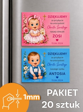 20szt PAKIET Fotomagnes pamiątkowy Chrzest Święty standard