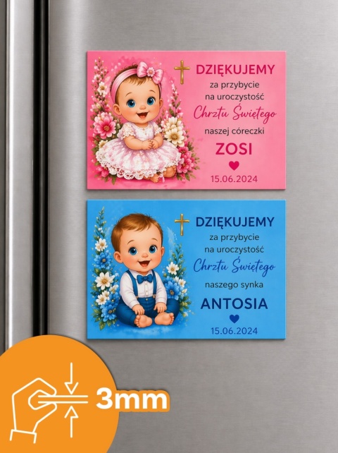 Fotomagnes pamiątkowy Chrzest Święty PREMIUM 3mm