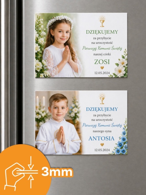 Fotomagnes pamiątkowy Komunia Święta PREMIUM 3mm